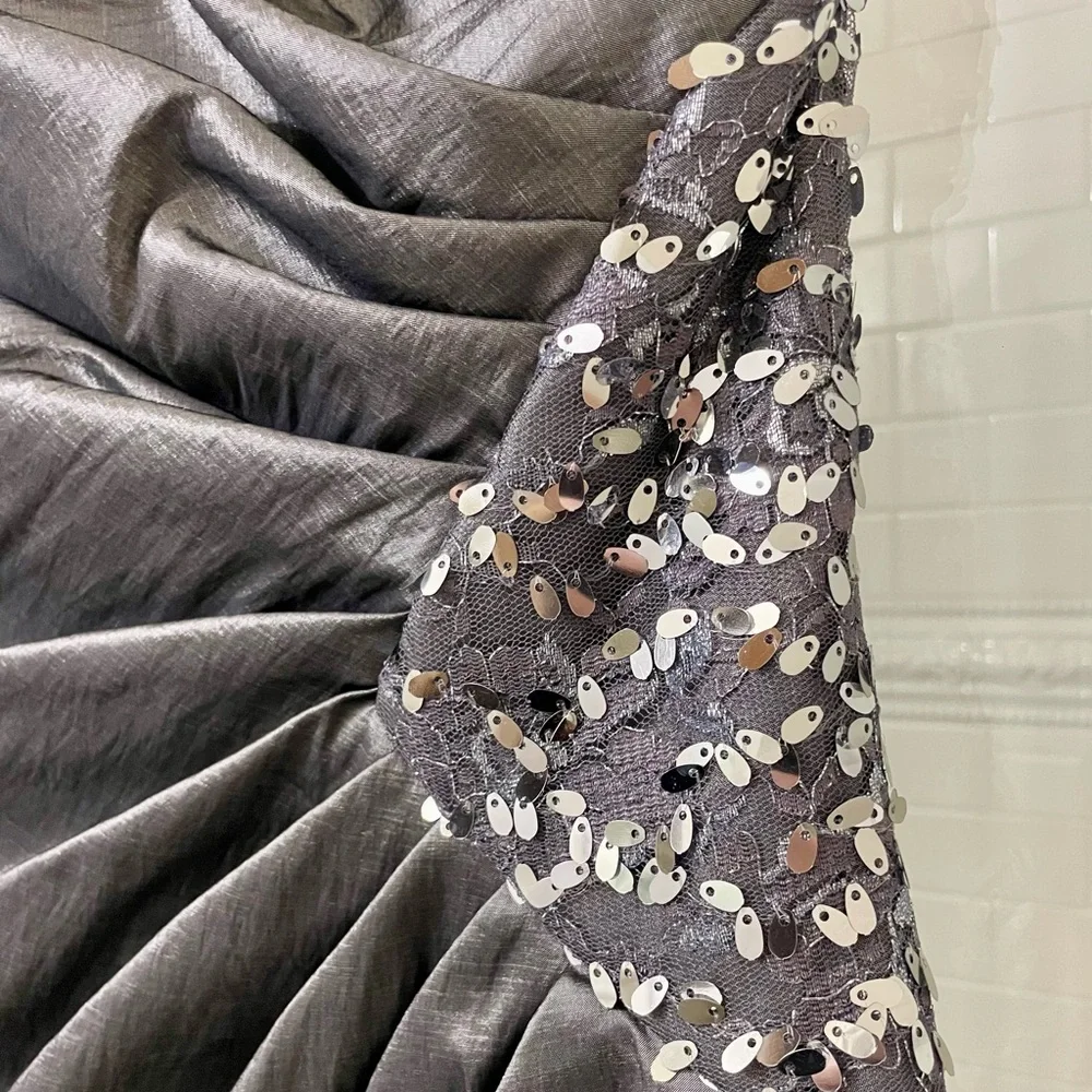 JESSICA McCLINTOCK Metallic One-Shoulder Dress - Picture 13 of 15